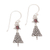 Garnet dangle earrings, 'Blessing Tree' - Sterling Silver Star Amethyst Blessing Tree Dangle Earrings