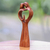 Wood sculpture, 'Piece of Me' - Hand-Carved Couple Family Love Suar Wood Heart Sculpture (image 2b) thumbail
