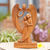 Wood sculpture, 'Angelic Presence' - Hand-Carved Guardian Angel and Couple Suar Wood Sculpture (image 2) thumbail
