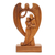 Wood sculpture, 'Angelic Presence' - Hand-Carved Guardian Angel and Couple Suar Wood Sculpture thumbail