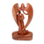 Holzskulptur „Angelic Presence“ – handgeschnitzte Schutzengel- und Paar-Suar-Holzskulptur
