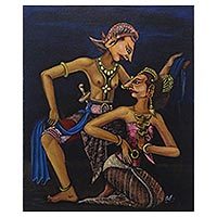 'Karonsih Dance' - Signed Painting of Karonsih Dancers from Indonesia