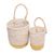 Natural fiber nesting baskets, 'Catching Sunshine' (pair) - Natural Fiber Large and Small Baskets with Handle (Pair) (image 2a) thumbail