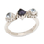 Iolite and blue topaz cocktail ring, 'Cool Trio' - Sterling Silver Blue Topaz and Iolite Faceted Cocktail Ring