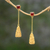 Gold plated garnet dangle earrings, 'Dancing Embers' - Garnet and 18k Gold Plated Sterling Silver Dangle Earrings