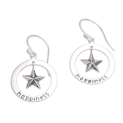 Sterling silver dangle earrings, 'Starfish Happiness' - Sterling Silver Starfish Dangle Earrings Crafted in Bali
