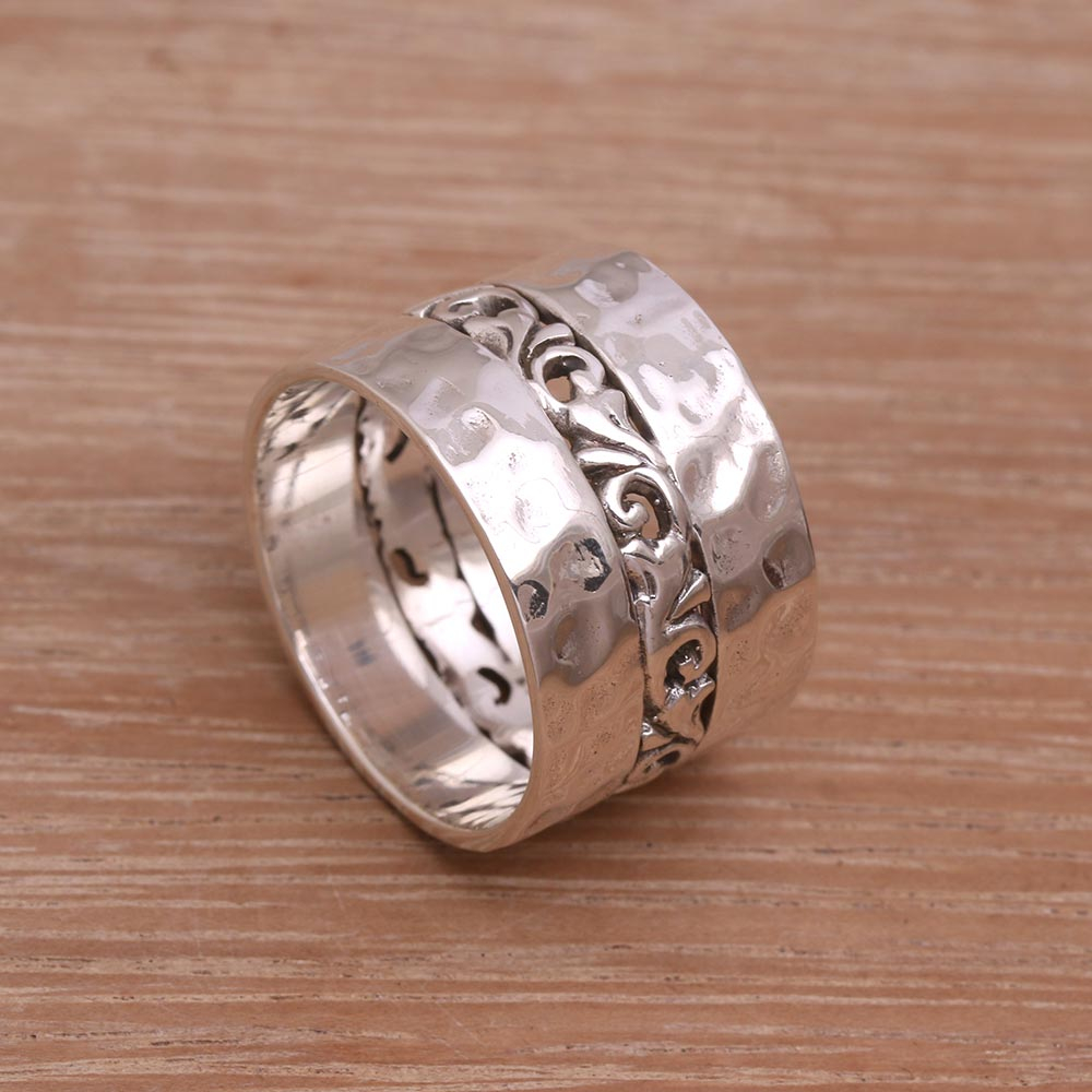 Sterling Silver Band Ring Crafted in Indonesia - Around the Vines | NOVICA