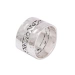 Sterling silver band ring, 'Around the Vines' - Sterling Silver Band Ring Crafted in Indonesia