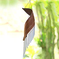 Coconut fiber wind chime, 'Bali Serenade'