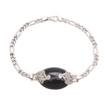 Onyx and sterling silver pendant bracelet, 'Midnight Grove' - Onyx and Sterling Silver Pendant Bracelet from Bali