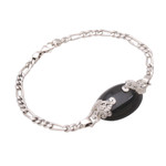 Onyx and sterling silver pendant bracelet, 'Midnight Grove' - Onyx and Sterling Silver Pendant Bracelet from Bali