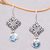 Blue topaz dangle earrings, 'Regal Vines' - Sterling Silver Blue Topaz Vine Lattice Dangle Earrings (image 2) thumbail