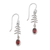 Garnet dangle earrings, 'Winter Branches' - Garnet and Sterling Silver Winter Branches Dangle Earrings thumbail
