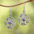 Amethyst dangle earrings, 'Tangled Petals' - Sterling Silver Amethyst Tangled Petals Dangle Earrings