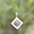 Sterling silver pendant necklace, 'Weaving Ketupats' - Woven Sterling Silver Diamond Shaped Pendant Necklace (image 2) thumbail