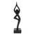 Wood sculpture, 'Abstract Praying' - Black Hand-Carved Suar Wood Praying Abstract Sculpture thumbail