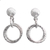 Sterling silver dangle earrings, 'Glistening Hoops' - Circular Sterling Silver Dangle Earrings from Bali thumbail