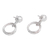 Sterling silver dangle earrings, 'Glistening Hoops' - Circular Sterling Silver Dangle Earrings from Bali (image 2c) thumbail