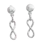 Sterling silver dangle earrings, 'Glistening Infinity' - Sterling Silver Infinity Symbol Dangle Earrings from Bali