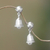 Cultured pearl dangle earrings, 'Melodious Gleam' - Cultured Pearl Bell Dangle Earrings from Bali (image 2) thumbail
