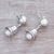 Cultured pearl dangle earrings, 'Melodious Gleam' - Cultured Pearl Bell Dangle Earrings from Bali (image 2b) thumbail