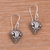 Sterling silver dangle earrings, 'Swirling Crest' - Sterling Silver Swirl Motif Dangle Earrings from Bali