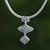 Sterling silver pendant necklace, 'Floral Dazzle' - Floral Sterling Silver Pendant Necklace from Bali (image 2) thumbail