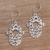 Sterling silver dangle earrings, 'Hands of Fatima' - Sterling Silver Hamsa Dangle Earrings from Bali