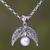 Cultured pearl pendant necklace, 'Crescent Glow' - Cultured Pearl Crescent Pendant Necklace from Bali