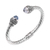 Blue topaz cuff bracelet, 'Flourish in Blue' - Balinese Blue Topaz and Sterling Silver Cuff Bracelet thumbail