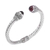 Garnet cuff bracelet, 'Flourish in Red' - Garnet and Sterling Silver Cuff Bracelet from Bali thumbail