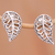 Sterling silver drop earrings, 'Leafy Wonder' - Balinese Leaf Shaped Sterling Silver Drop Earrings (image 2) thumbail