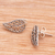 Sterling silver drop earrings, 'Leafy Wonder' - Balinese Leaf Shaped Sterling Silver Drop Earrings (image 2c) thumbail