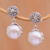 Gold accent cultured pearl dangle earrings, 'Secret Treasure' - Gold Accent Cultured Pearl Dangle Earrings with Posts (image 2) thumbail