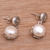 Gold accent cultured pearl dangle earrings, 'Secret Treasure' - Gold Accent Cultured Pearl Dangle Earrings with Posts (image 2b) thumbail
