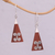 Wood and sterling silver dangle earrings, 'Reach' - Wood Triangle Sterling Silver Swirl Modern Dangle Earrings thumbail