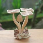 Wood sculpture, 'Majestic Mushroom' - Hand-Carved Jempinis Wood Forest Mushroom Sculpture