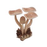 Wood sculpture, 'Majestic Mushroom' - Hand-Carved Jempinis Wood Forest Mushroom Sculpture