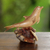 Wood sculpture, 'Joyous Dolphin' - Hand-Carved Jempinis Wood Leaping Dolphin Tree Sculpture (image 2b) thumbail