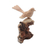 Holzskulptur „Kanarienflug“ – Handgeschnitzte Kanarienvogel-Skulptur aus Jempinis-Holz