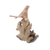Holzskulptur „Kanarienflug“ – Handgeschnitzte Kanarienvogel-Skulptur aus Jempinis-Holz
