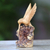 Escultura de madera, 'Hummingbird Joy' - Escultura de colibrí volador de madera Jempinis tallada a mano