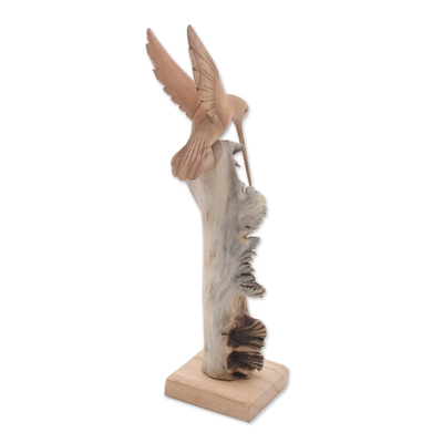 Holzskulptur - Handgeschnitzte fliegende Kolibri-Jempinis-Holzskulptur