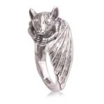 Sterling silver cocktail ring, 'Beautiful Bat' - Handcrafted Sterling Silver Bat Cocktail Ring from Bali