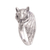 Sterling silver cocktail ring, 'Beautiful Bat' - Handcrafted Sterling Silver Bat Cocktail Ring from Bali (image 2a) thumbail