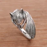 Sterling silver cocktail ring, 'Beautiful Bat' - Handcrafted Sterling Silver Bat Cocktail Ring from Bali