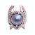 Cultured pearl cocktail ring, 'Garuda Pearl in Blue' - Cultured Blue Pearl and Sterling Silver Wings Cocktail Ring thumbail