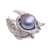 Cultured pearl cocktail ring, 'Garuda Pearl in Blue' - Cultured Blue Pearl and Sterling Silver Wings Cocktail Ring (image 2d) thumbail