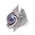 Cultured pearl cocktail ring, 'Garuda Pearl in Blue' - Cultured Blue Pearl and Sterling Silver Wings Cocktail Ring (image 2e) thumbail