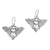 Sterling silver dangle earrings, 'Moth Majesty' - Sterling Silver Fluttering Moth Majesty Dangle Earrings thumbail